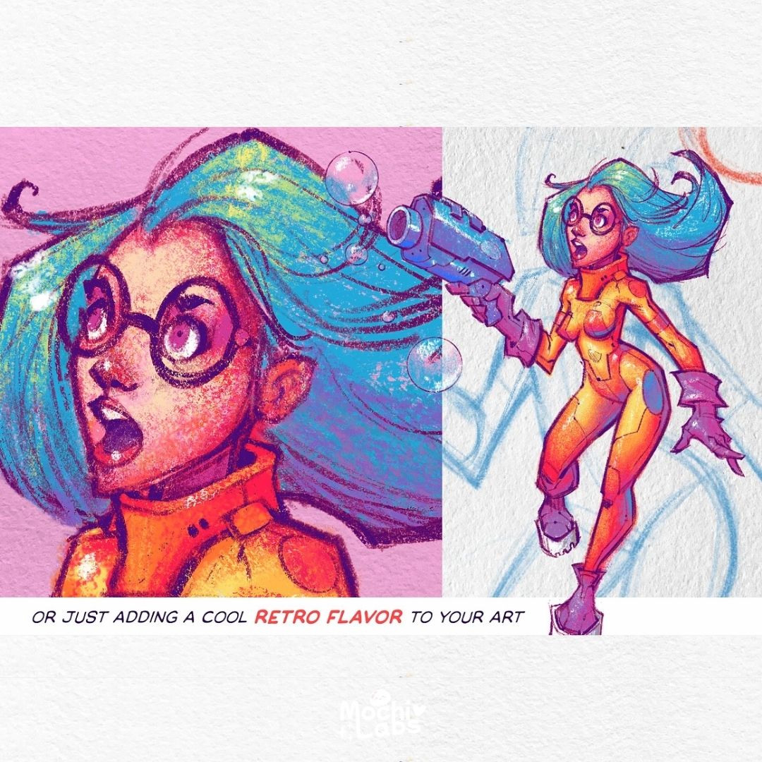 15 Crayon Illustration Brush Pack for Procreate