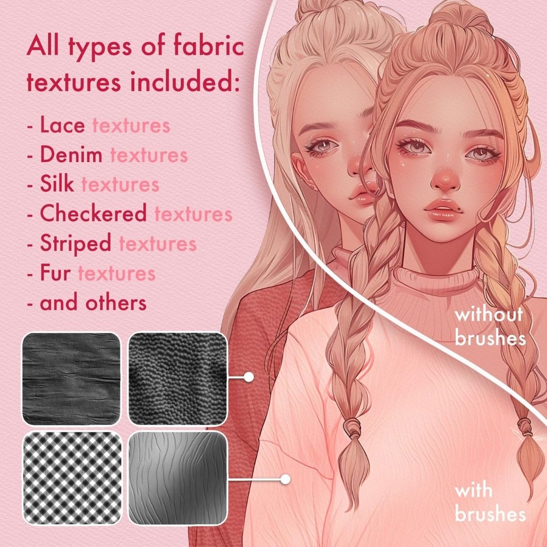 215 All-in-One Fabric Textures Brush Set for Procreate