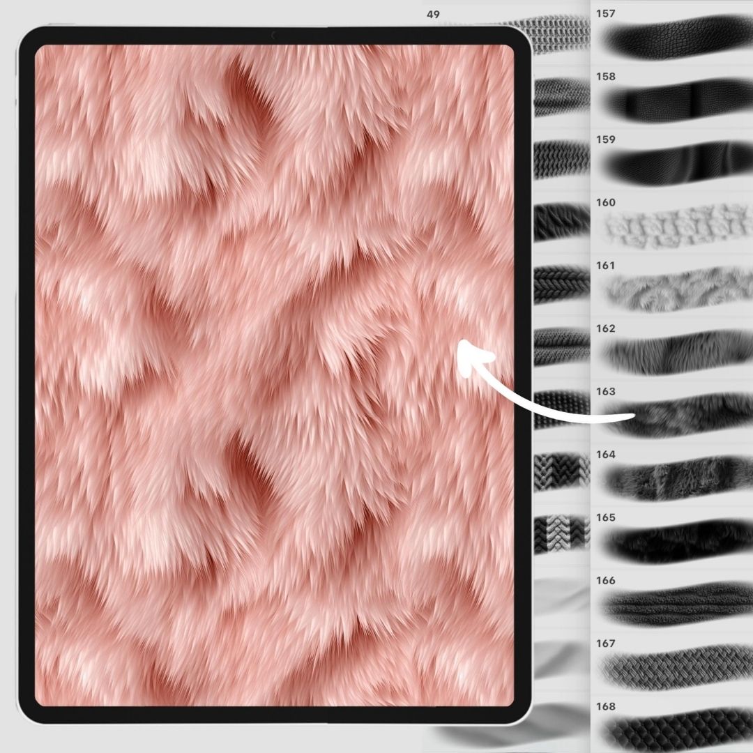215 All-in-One Fabric Textures Brush Set for Procreate