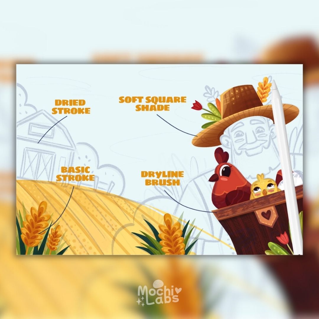 21 The Farmer’s Edition – Illustration Brushes for Procreate