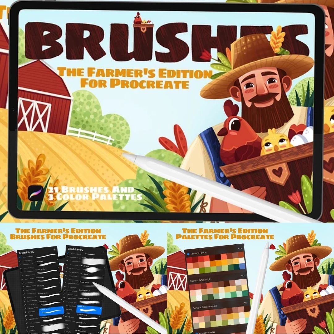 21 The Farmer’s Edition – Illustration Brushes for Procreate