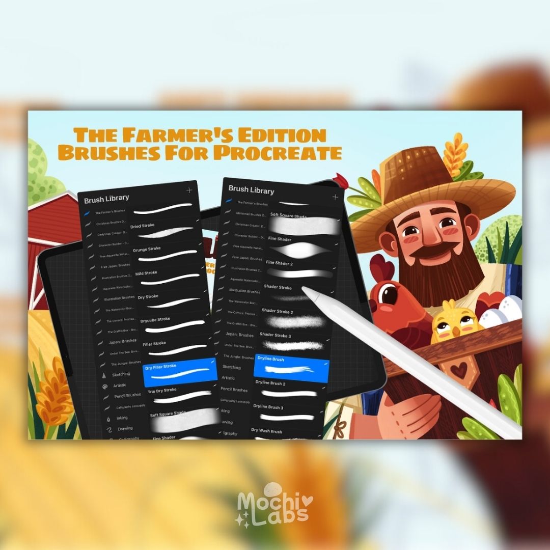 21 The Farmer’s Edition – Illustration Brushes for Procreate