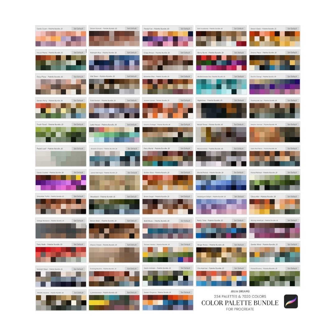 234 Color Palette Bundle for Procreate