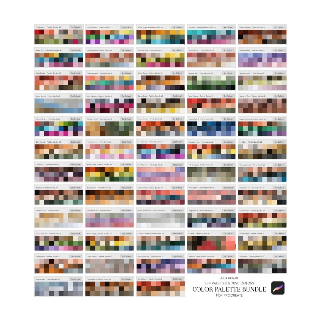 234 Color Palette Bundle for Procreate