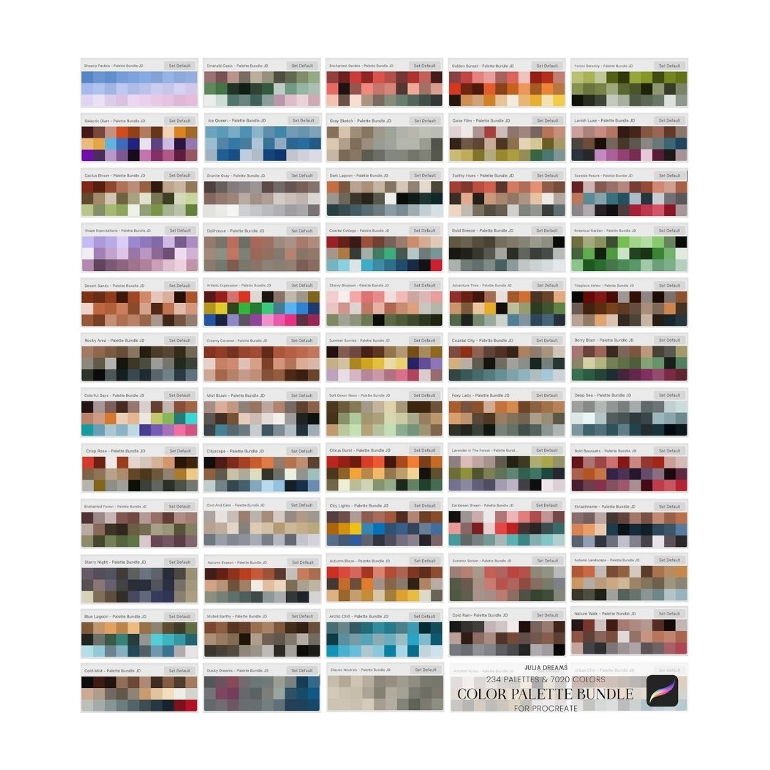 234 Color Palette Bundle for Procreate
