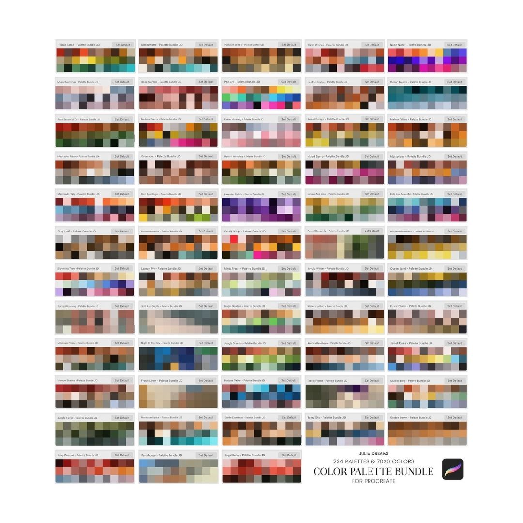 234 Color Palette Bundle for Procreate