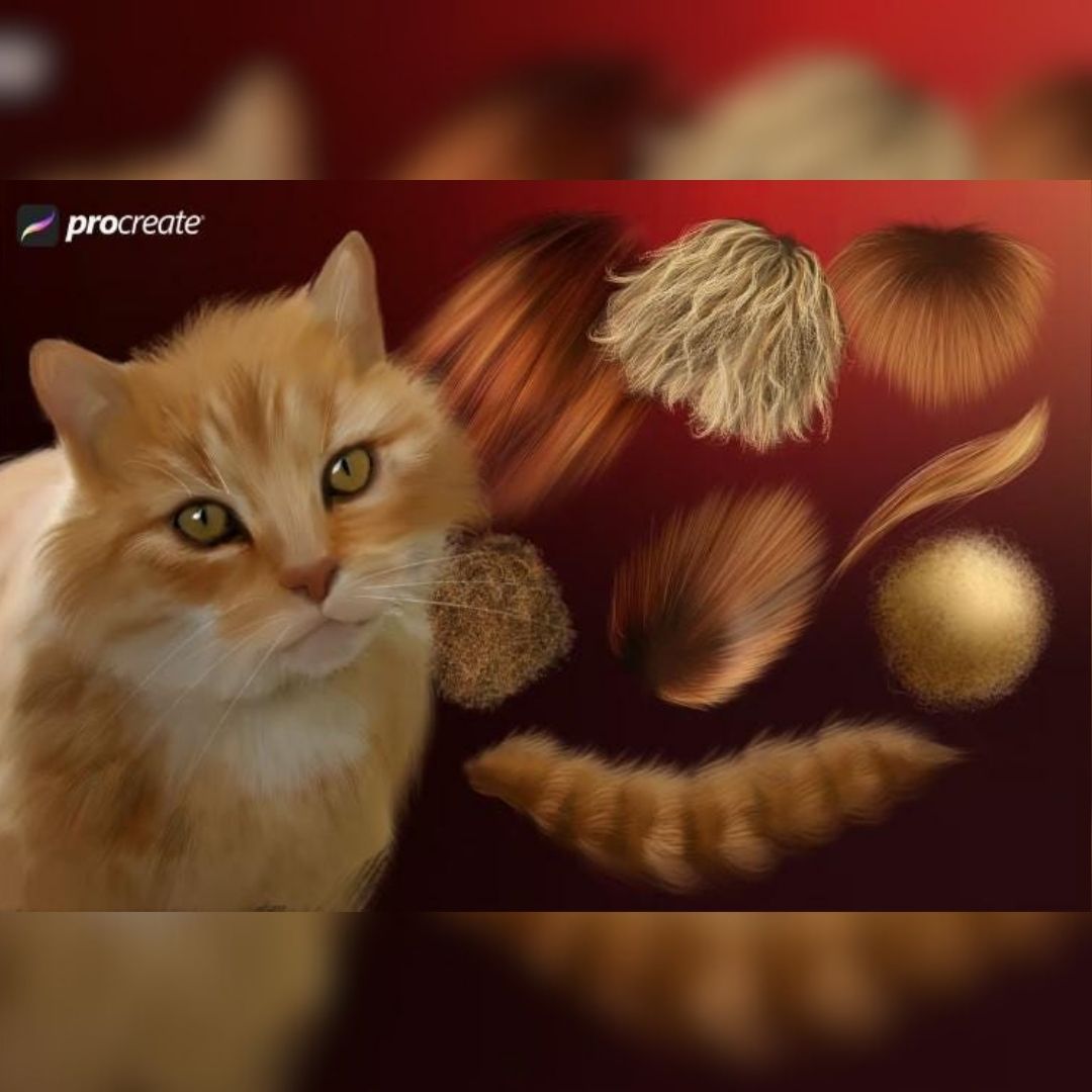 32 Animal Fur & Hair Brush Set for Procreate