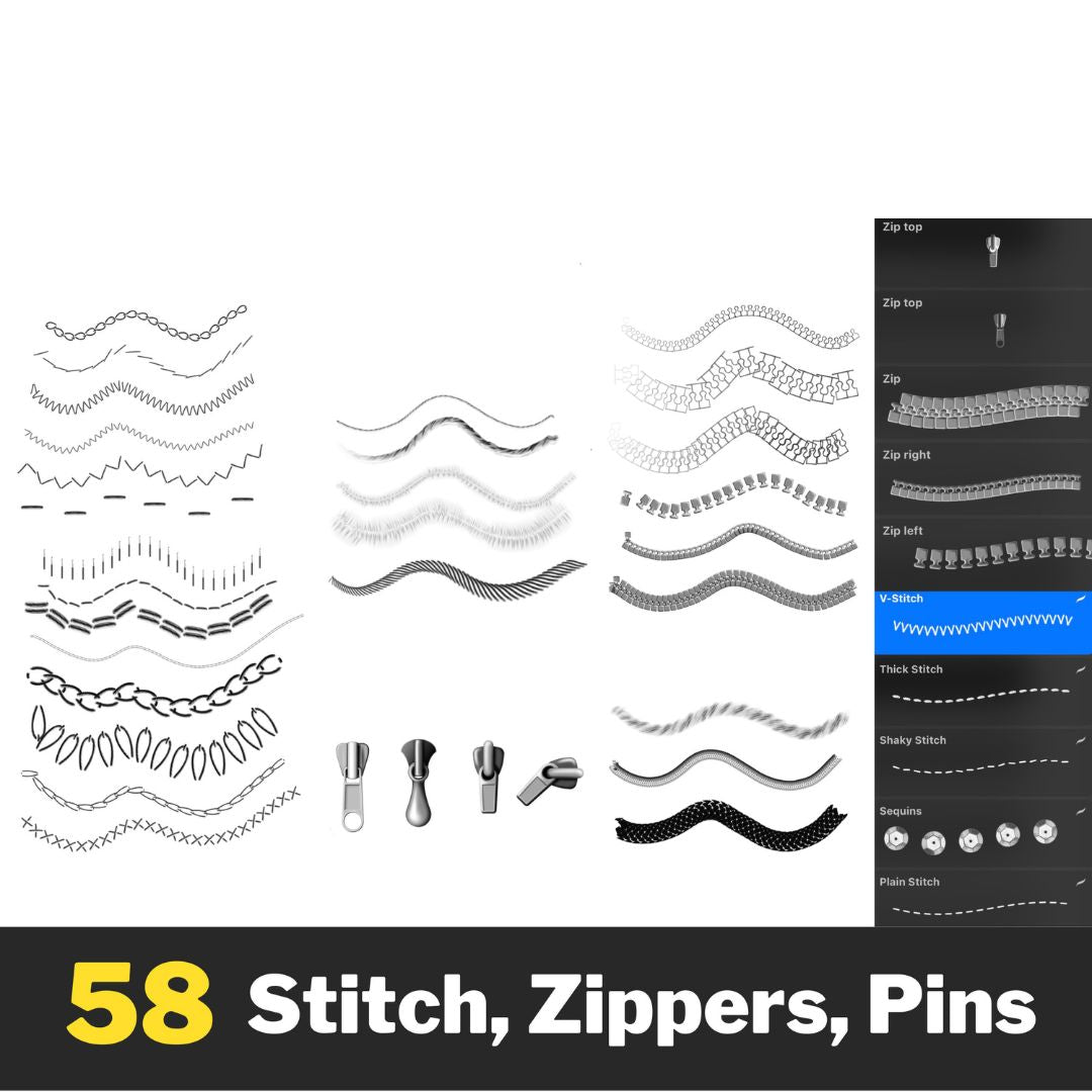 500+ Clothes Brush Set for Procreate