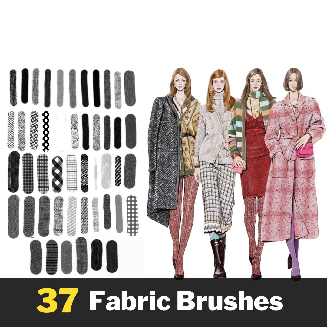 500+ Clothes Brush Set for Procreate