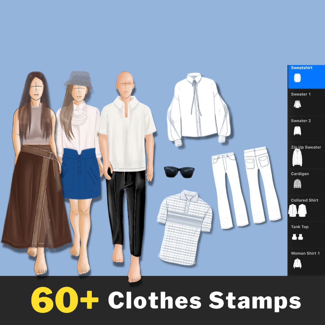 500+ Clothes Brush Set for Procreate
