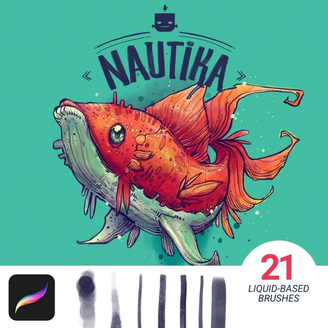 21 Nautika Liquid-Based Water Brushes for Procreate