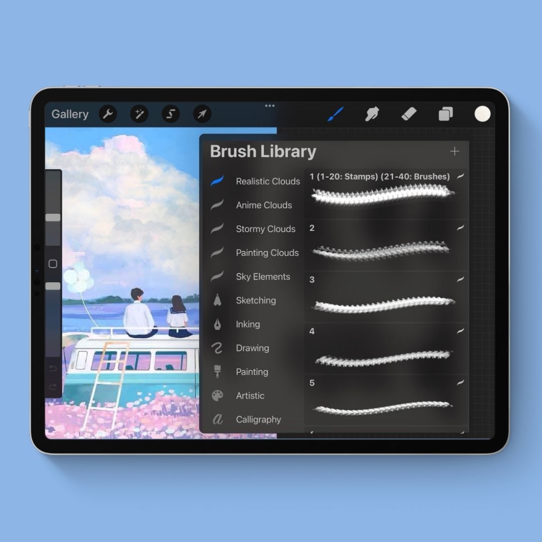72 Cloud Pack – Brushes & Stamps for Procreate