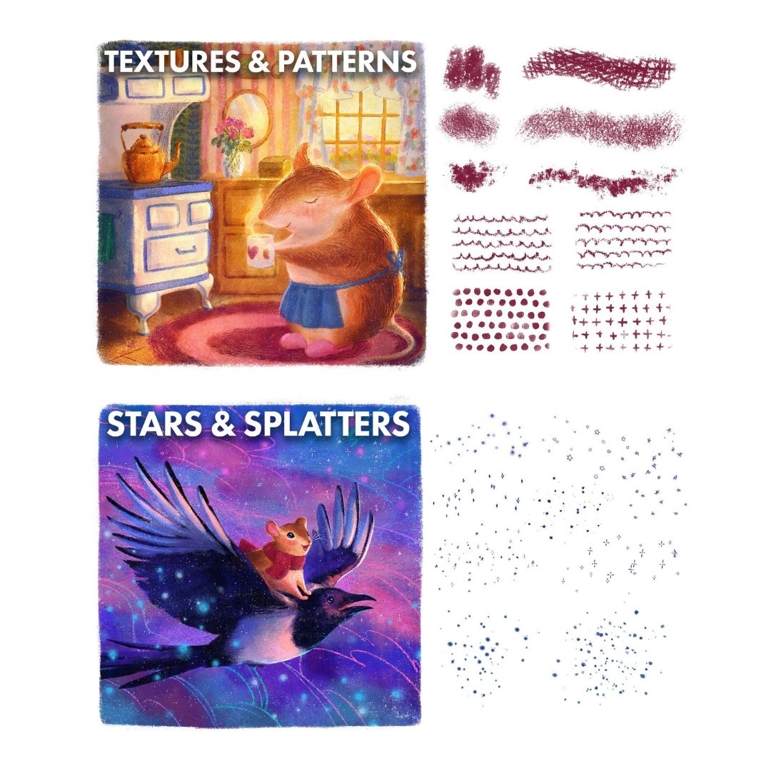 161 Children’s Illustration Brush Set for Procreate & Photoshop