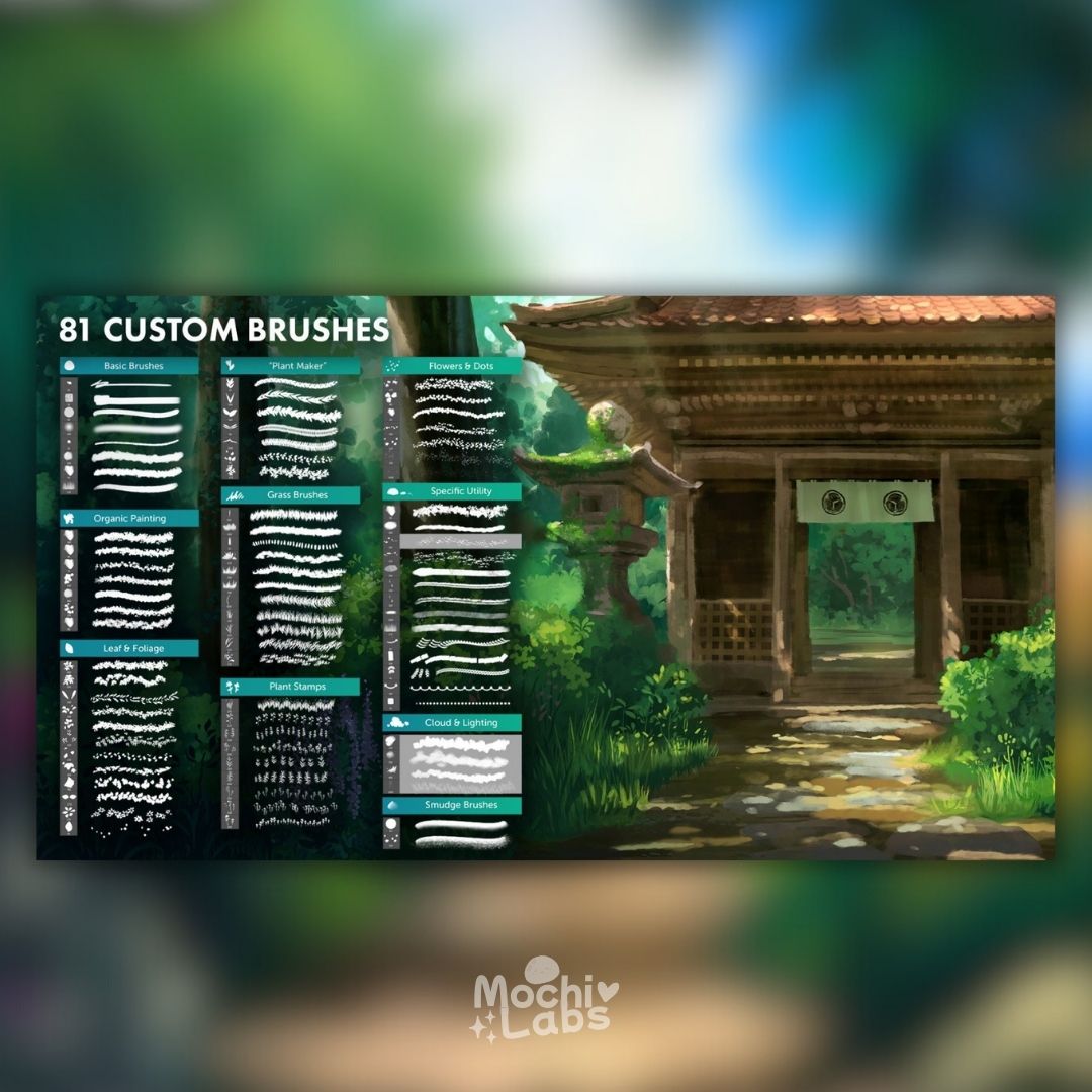 128 Ghibli-Inspired Brush Set for Procreate & Photoshop