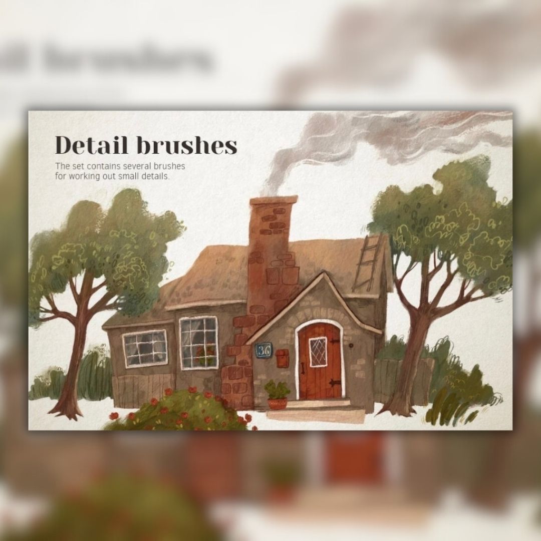 16 Gouache Drawing Pro Brush Set for Procreate