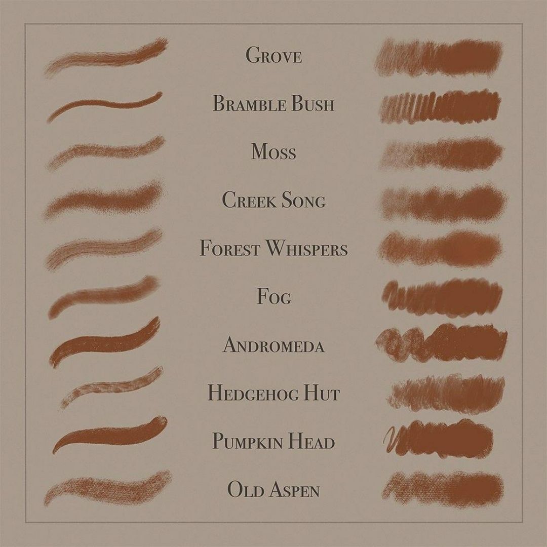 30 Gouache & Pencil Brush Set for Procreate