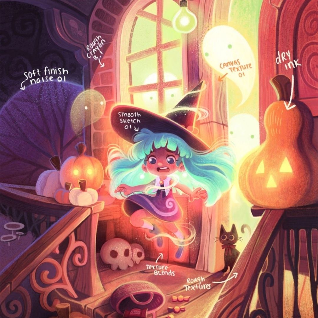 26 Magical Colouring Brush Pack for Procreate