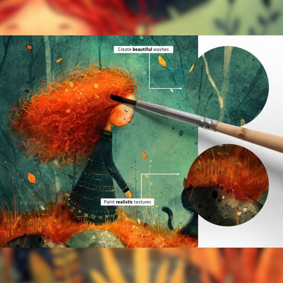 35 Magika Illustration Watercolor Brush Set for Procreate