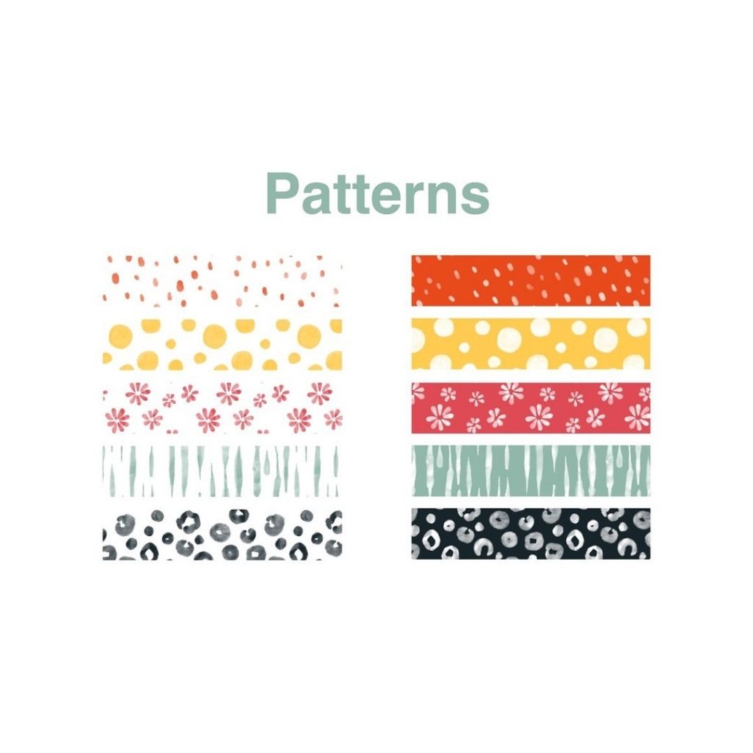 24 Pattern Brushes – Seamless Procreate Pattern Set