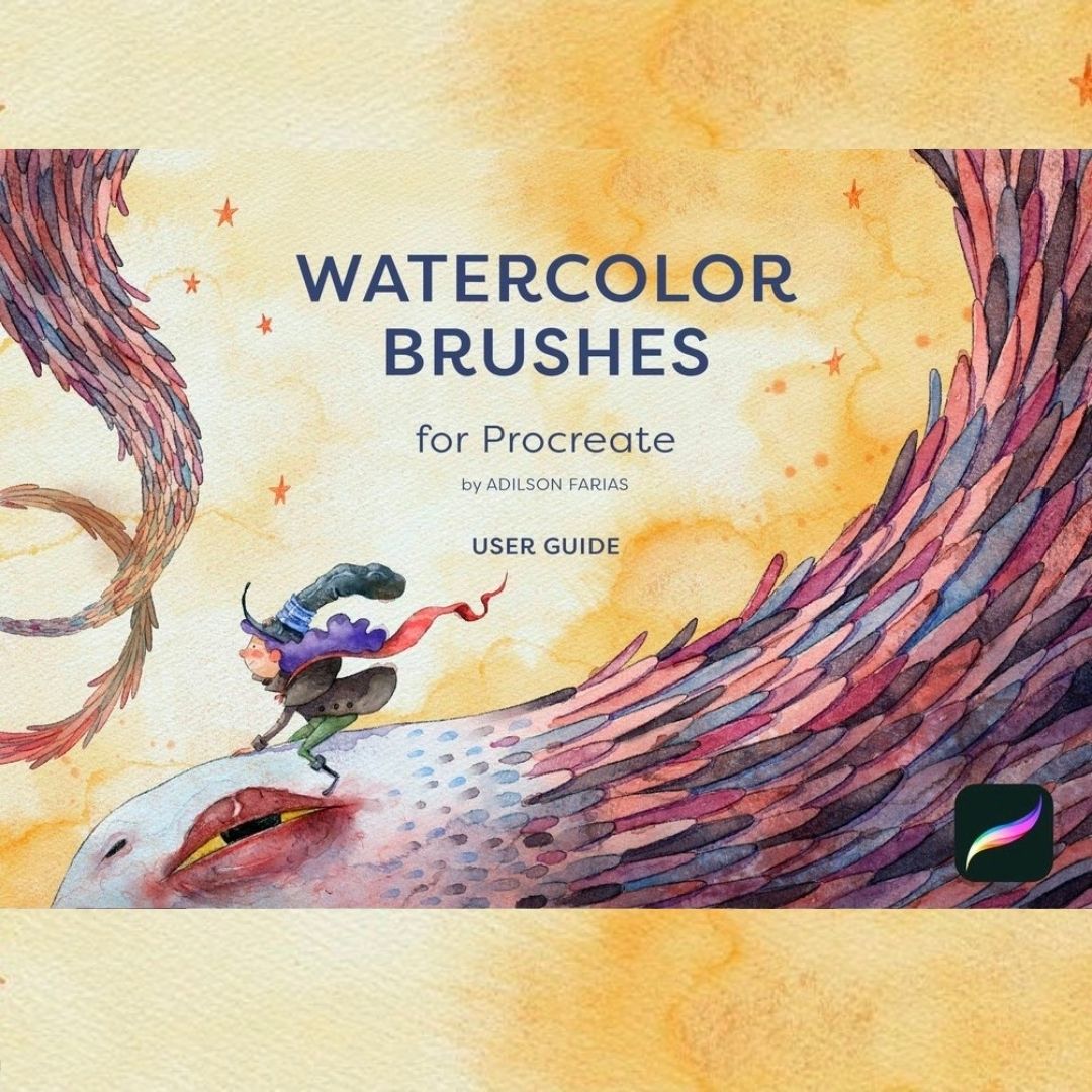 48 Watercolor Brushes for Procreate