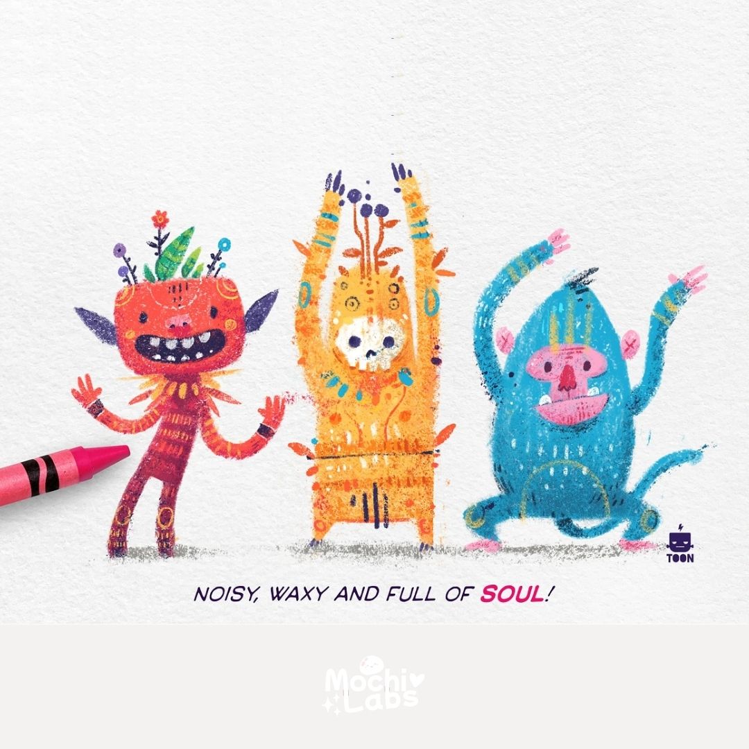 15 Crayon Illustration Brush Pack for Procreate