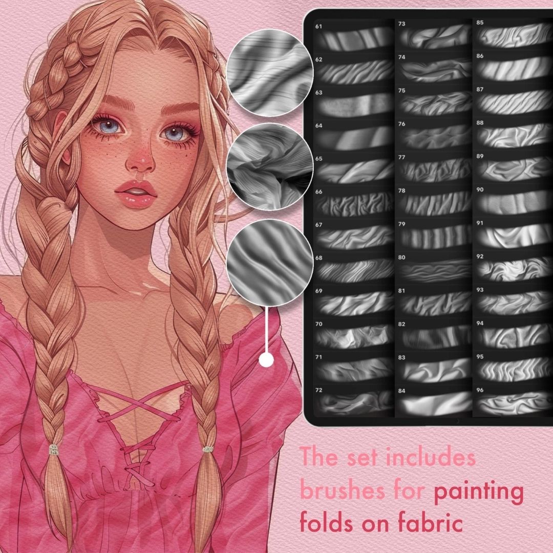 215 All-in-One Fabric Textures Brush Set for Procreate