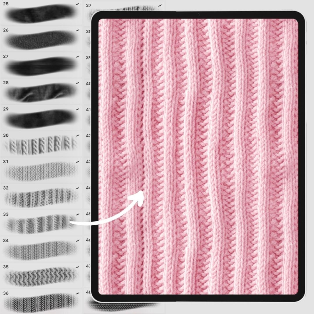 215 All-in-One Fabric Textures Brush Set for Procreate