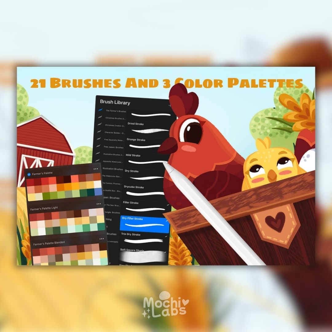 21 The Farmer’s Edition – Illustration Brushes for Procreate