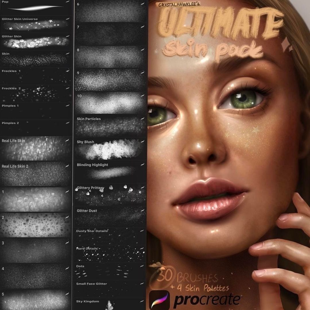 230+ Jewelry, Eyelashes, Glossy Lips, Glitter, Face Details & Glow Brushset