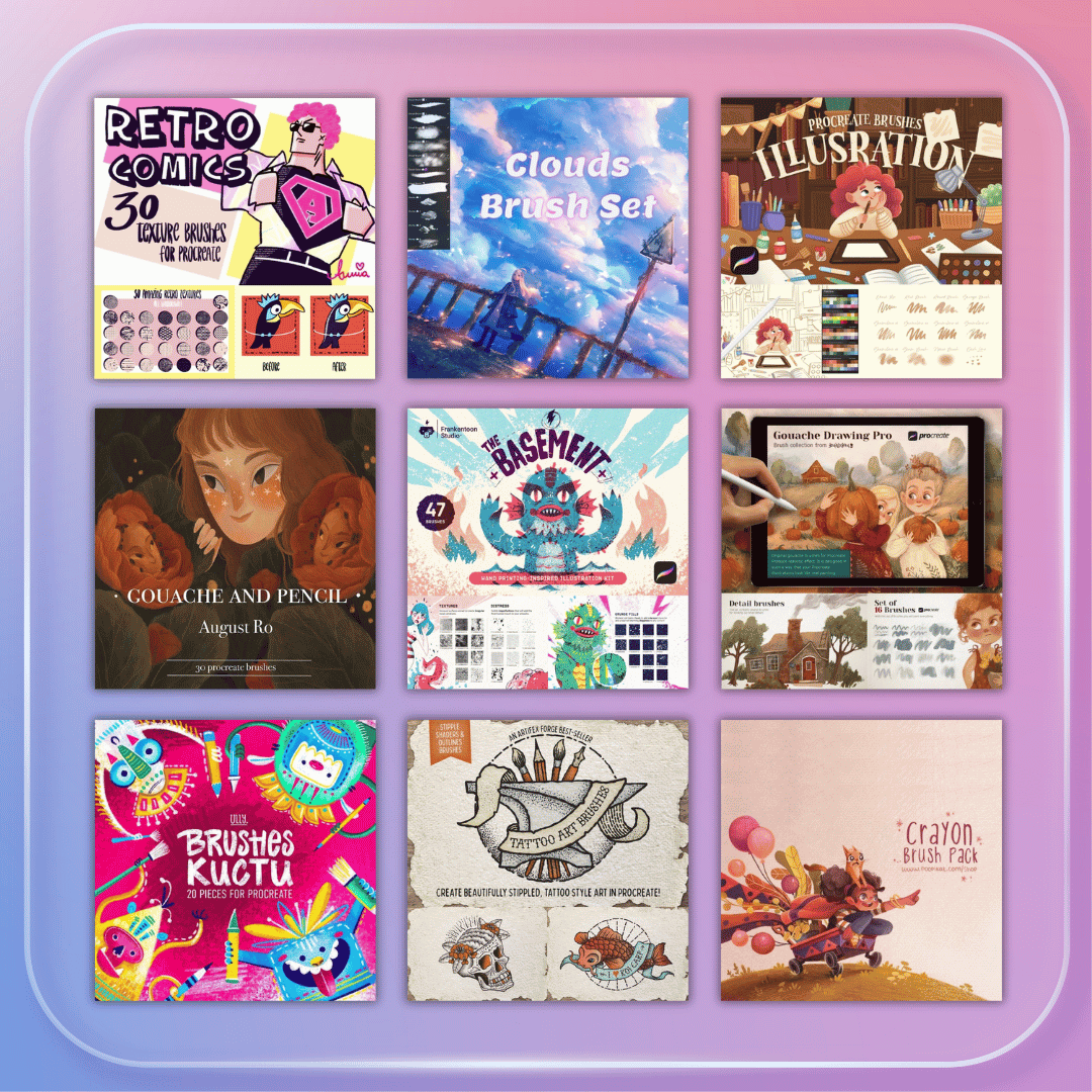 ALL-IN-ONE PROCREATE BUNDLE 64 COLLECTIONS [1000+ BRUSHES]