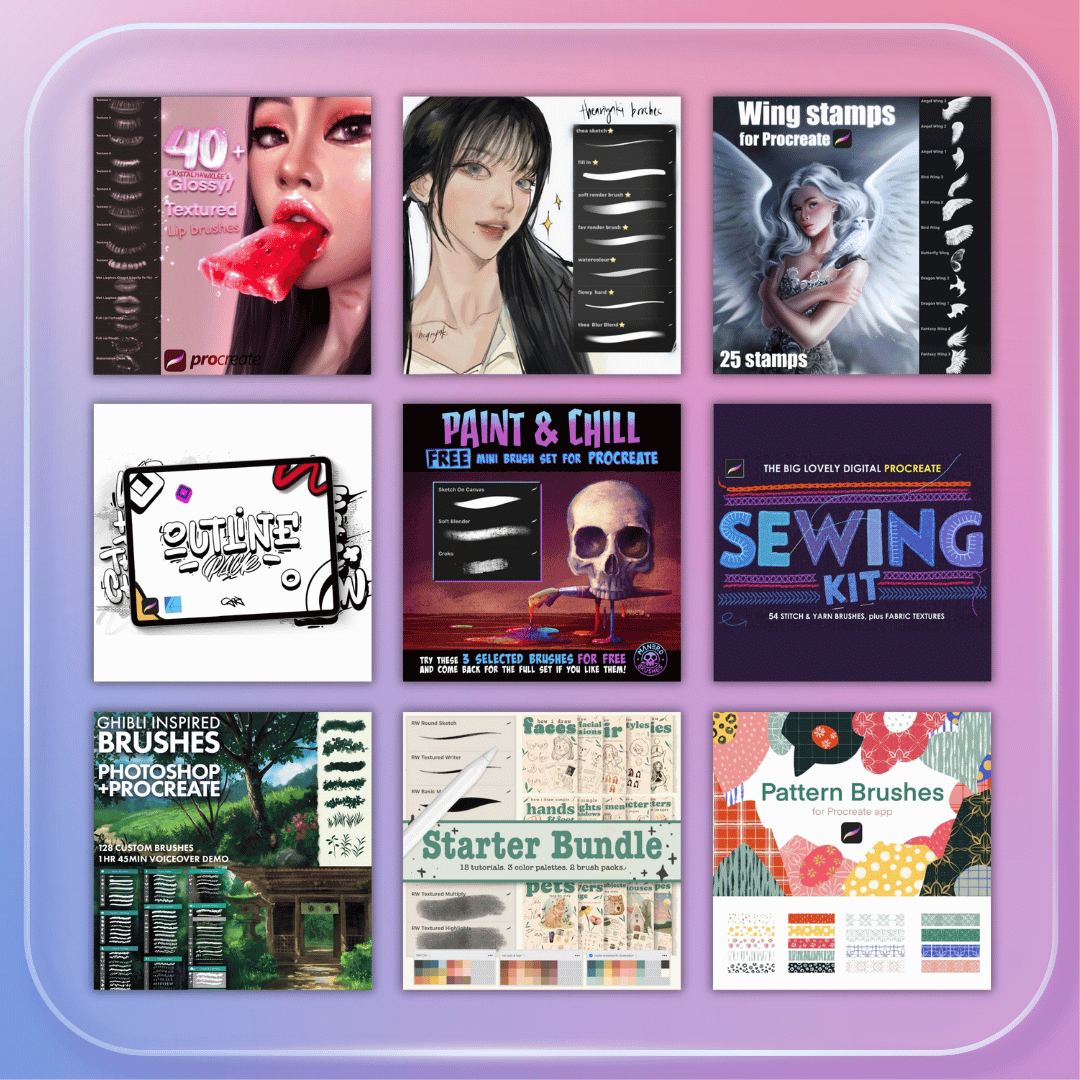 ALL-IN-ONE PROCREATE BUNDLE 64 COLLECTIONS [1000+ BRUSHES]