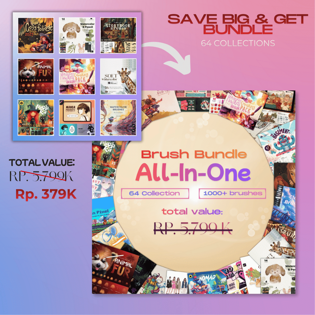 ALL-IN-ONE PROCREATE BUNDLE 64 COLLECTIONS [1000+ BRUSHES]