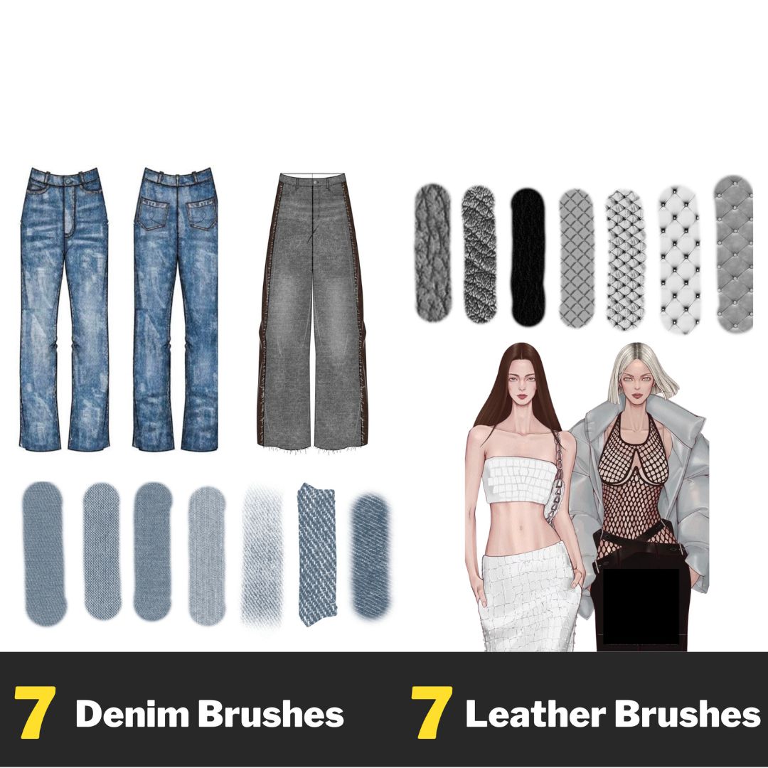 500+ Clothes Brush Set for Procreate