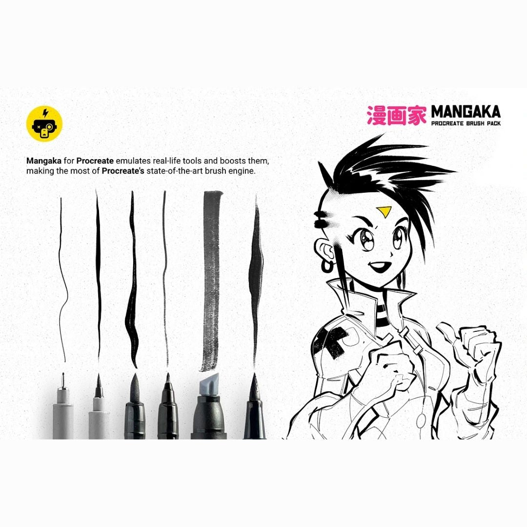 62 Mangaka Brush Pack for Procreate