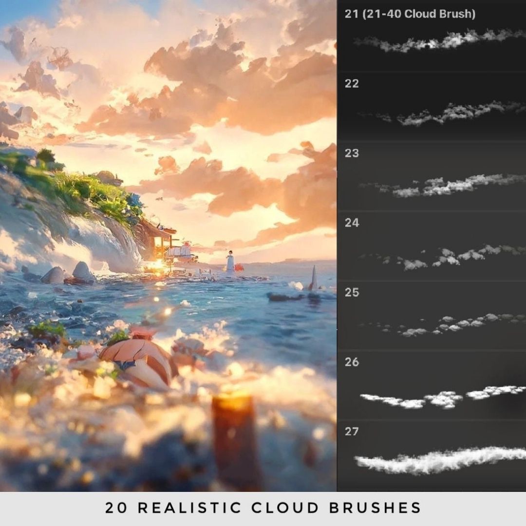 72 Cloud Pack – Brushes & Stamps for Procreate