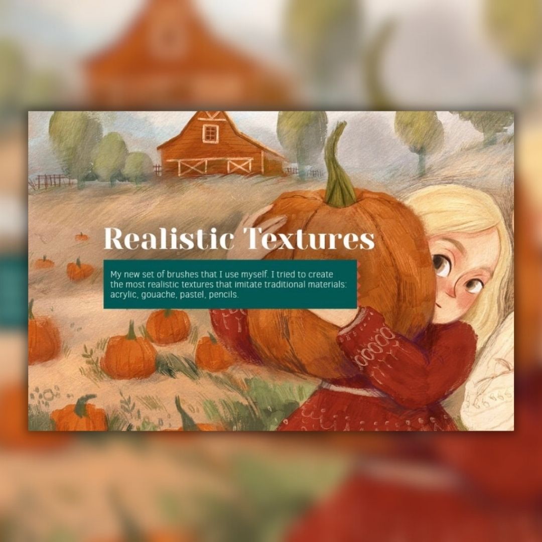 16 Gouache Drawing Pro Brush Set for Procreate