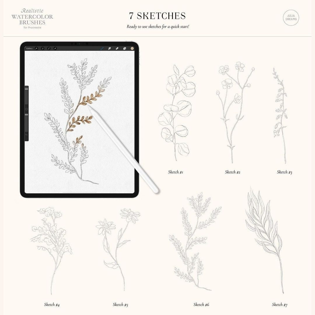 Realistic Watercolor Brushes for Procreate