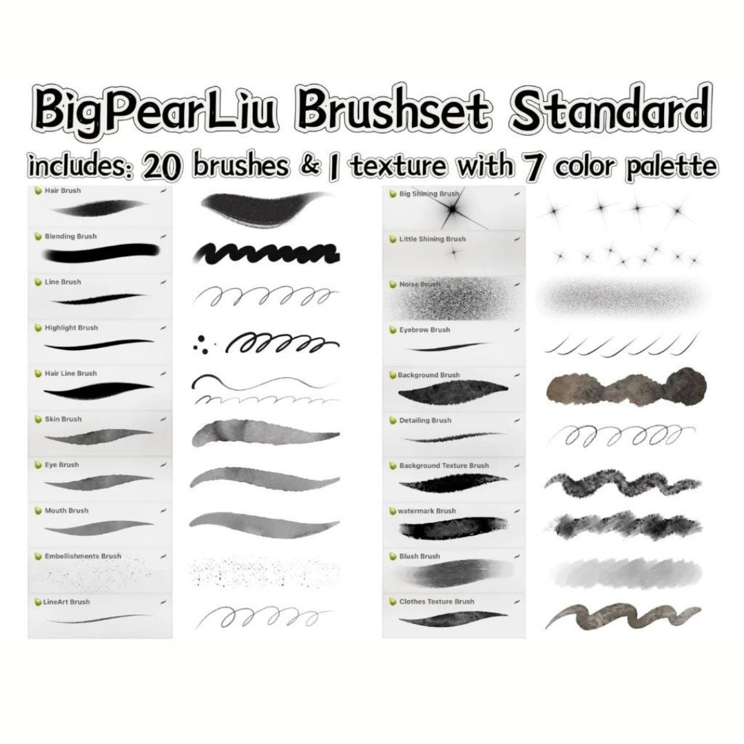 BigPearLiu Brushset Standard for Procreate