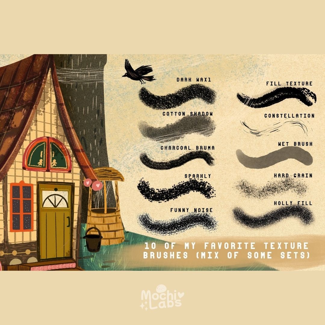 30 Storybook Studio Texture Brushes for Procreate